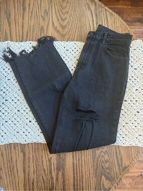 J Brand Jules High Rise Straight Black Jeans